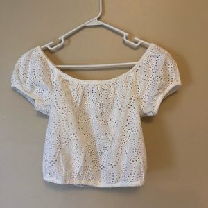 off the shoulder dainty american eagle crop top